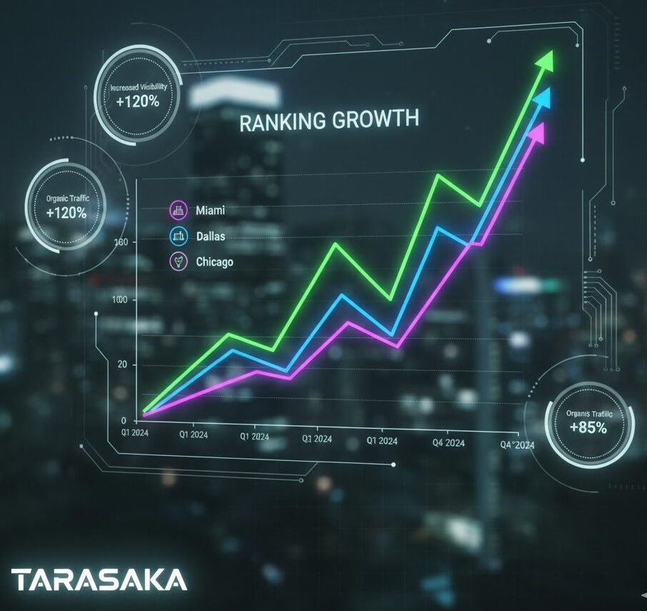 Dashboard showing ranking growth