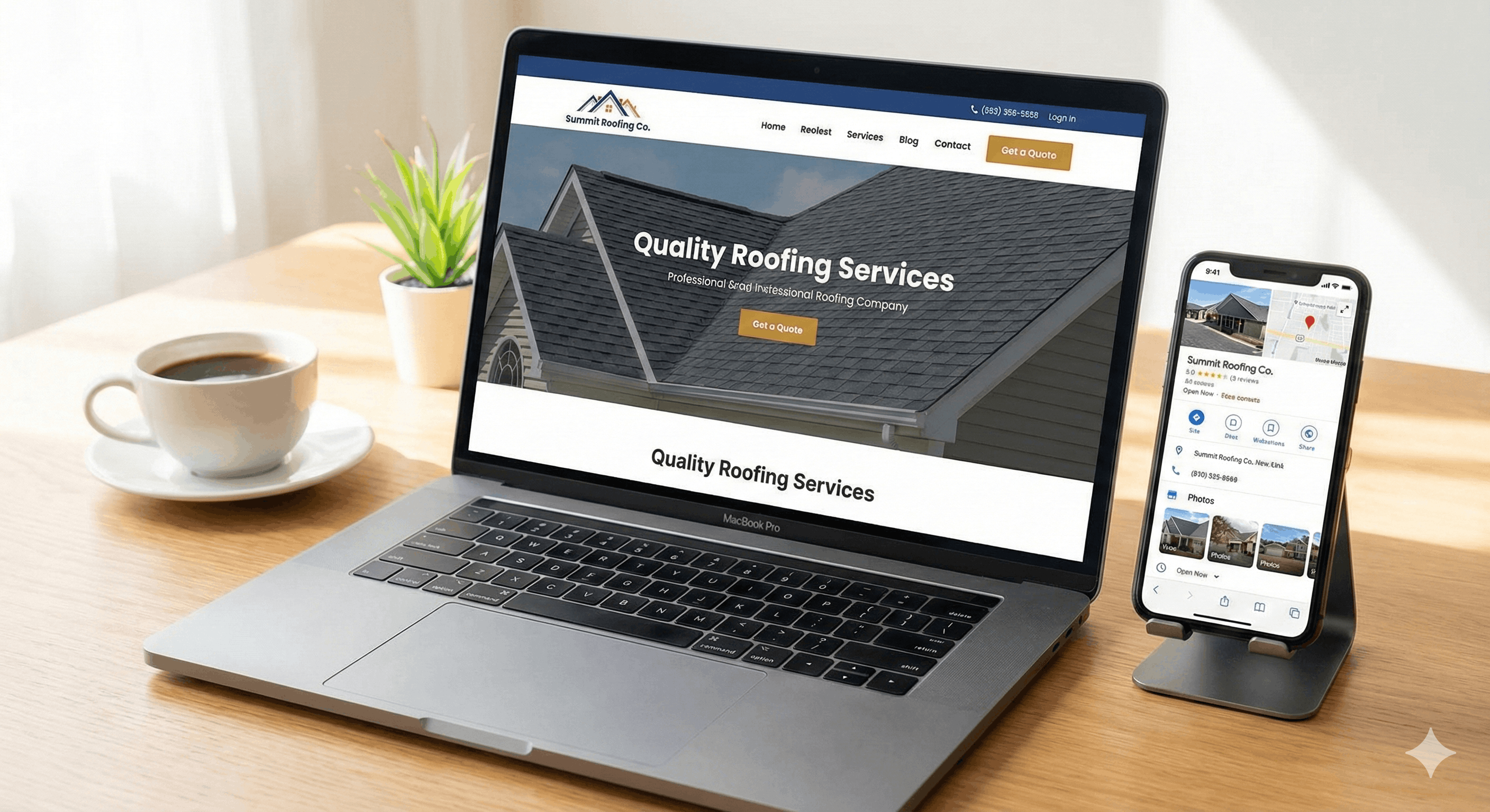 Local SEO for Roofing Companies: What Actually Works After Google’s 2025–2026 Updates 1 Roofing website aligned with Google Maps listing