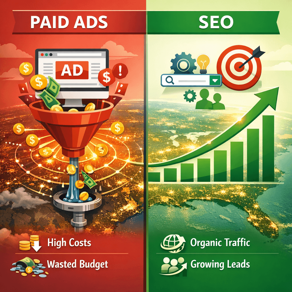 roofing seo vs paid lead platforms comparison